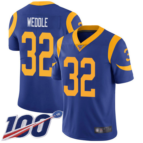 Los Angeles Rams Limited Royal Blue Men Eric Weddle Alternate Jersey NFL Football #32 100th Season Vapor Untouchable